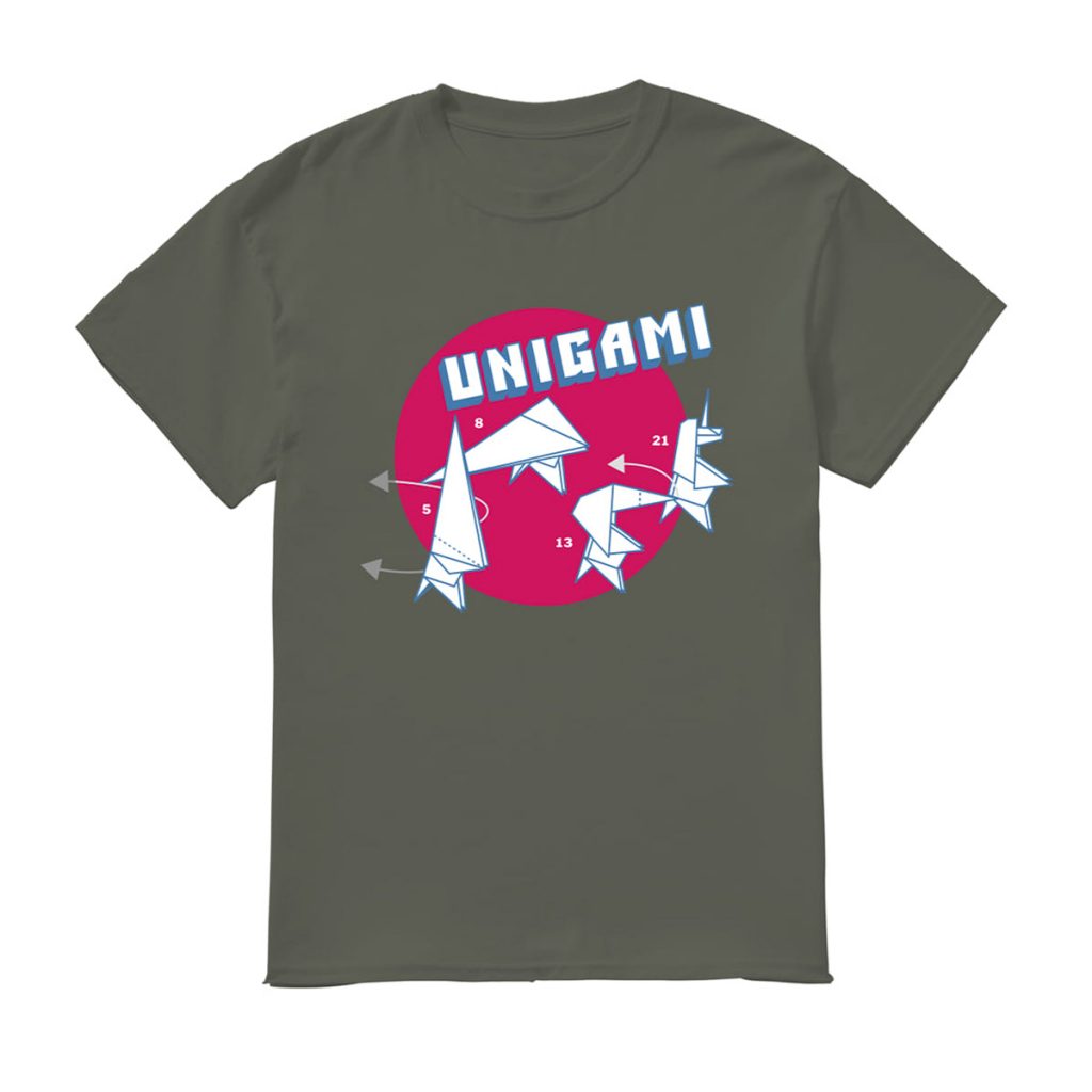 Cool T-shirts to buy online. T-Shirt: Unigami: Unicorn Origami Mashup