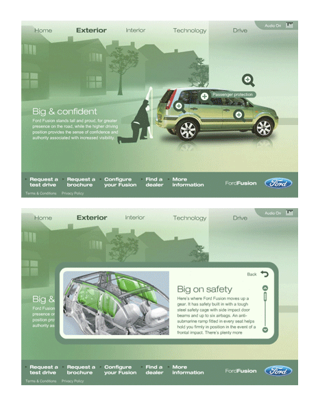 Ford Fusion 'Exterior' page