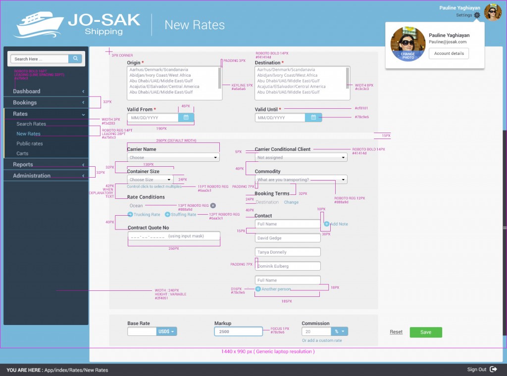 Josak Shipping: Screen 1